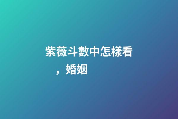 紫薇斗數中怎樣看，婚姻